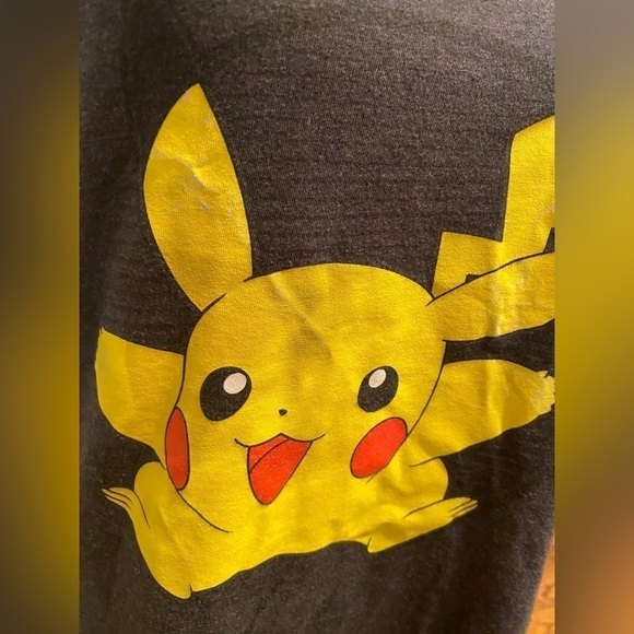 Pokemon T Shirt Officially Licensed Pokemon Pikachu Shirt Crewneck Black- Medium - Picture 5 of 13